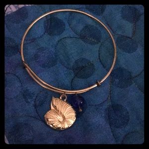 Gold and Blue Shell Bangle